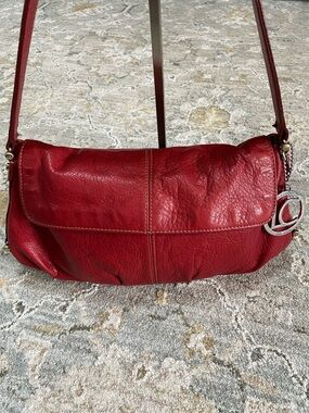 Liz Claiborne Red Leather Shoulder Bag
